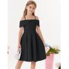 imageGRACE KARIN Girls Elegant Dress Off Shoulder ALine Casual Party Dresses for 614 YearsBlack
