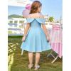 imageGRACE KARIN Girls Elegant Dress Off Shoulder ALine Casual Party Dresses for 614 YearsBlue