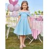 imageGRACE KARIN Girls Elegant Dress Off Shoulder ALine Casual Party Dresses for 614 YearsBlue