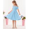 imageGRACE KARIN Girls Elegant Dress Off Shoulder ALine Casual Party Dresses for 614 YearsBlue