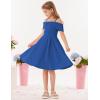 imageGRACE KARIN Girls Elegant Dress Off Shoulder ALine Casual Party Dresses for 614 YearsDark Blue