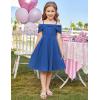 imageGRACE KARIN Girls Elegant Dress Off Shoulder ALine Casual Party Dresses for 614 YearsDark Blue