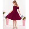 imageGRACE KARIN Girls Elegant Dress Off Shoulder ALine Casual Party Dresses for 614 YearsDark Red