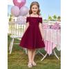 imageGRACE KARIN Girls Elegant Dress Off Shoulder ALine Casual Party Dresses for 614 YearsDark Red