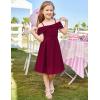 imageGRACE KARIN Girls Elegant Dress Off Shoulder ALine Casual Party Dresses for 614 YearsDark Red