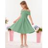 imageGRACE KARIN Girls Elegant Dress Off Shoulder ALine Casual Party Dresses for 614 YearsGreen