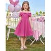 imageGRACE KARIN Girls Elegant Dress Off Shoulder ALine Casual Party Dresses for 614 YearsHot Pink