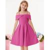 imageGRACE KARIN Girls Elegant Dress Off Shoulder ALine Casual Party Dresses for 614 YearsHot Pink