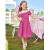 imageGRACE KARIN Girls Elegant Dress Off Shoulder ALine Casual Party Dresses for 614 YearsHot Pink