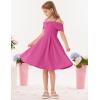 imageGRACE KARIN Girls Elegant Dress Off Shoulder ALine Casual Party Dresses for 614 YearsHot Pink
