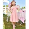 imageGRACE KARIN Girls Elegant Dress Off Shoulder ALine Casual Party Dresses for 614 YearsPink