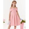 imageGRACE KARIN Girls Elegant Dress Off Shoulder ALine Casual Party Dresses for 614 YearsPink
