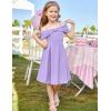 imageGRACE KARIN Girls Elegant Dress Off Shoulder ALine Casual Party Dresses for 614 YearsPurple