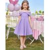 imageGRACE KARIN Girls Elegant Dress Off Shoulder ALine Casual Party Dresses for 614 YearsPurple