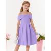 imageGRACE KARIN Girls Elegant Dress Off Shoulder ALine Casual Party Dresses for 614 YearsPurple