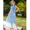 imageGRACE KARIN Girls Summer Dress for Teen Girls Floral Sleeveless Casual Sundress Midi Flowy Dress with Pocket Size 512Blue
