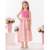 imageGRACE KARIN Girls Summer Dress for Teen Girls Floral Sleeveless Casual Sundress Midi Flowy Dress with Pocket Size 512Pink