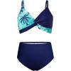 imageGRACE KARIN Teen Girls Bathing Suits Kids 4 Piece Long Sleeve Swimsuit Kimono Up Pants Bikini Tankini Set SwimwearBluecoconut Tree New