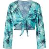 imageGRACE KARIN Teen Girls Bathing Suits Kids 4 Piece Long Sleeve Swimsuit Kimono Up Pants Bikini Tankini Set SwimwearBluecoconut Tree New