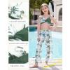 imageGRACE KARIN Teen Girls Bathing Suits Kids 4 Piece Long Sleeve Swimsuit Kimono Up Pants Bikini Tankini Set SwimwearGreencoconut Tree
