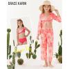 imageGRACE KARIN Teen Girls Bathing Suits Kids 4 Piece Long Sleeve Swimsuit Kimono Up Pants Bikini Tankini Set SwimwearHot Pink