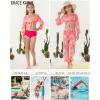 imageGRACE KARIN Teen Girls Bathing Suits Kids 4 Piece Long Sleeve Swimsuit Kimono Up Pants Bikini Tankini Set SwimwearHot Pink