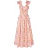 imageGRACE KARIN 2025 Womens Summer Floral Print Dress Sleeveless Casual Flowy Sundress A Line Ruffle Wedding Guest OutfitApricot Floral