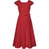 imageGRACE KARIN Girls Dress Formal Party Wedding Guest Pageant Dress for Teen Girls Ruffle Backless Maxi Sundress Size 614Red