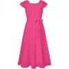 imageGRACE KARIN Girls Dress Formal Party Wedding Guest Pageant Dress for Teen Girls Ruffle Backless Maxi Sundress Size 614Rose Red