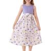 imageGRACE KARIN Girls Summer Dress for Teen Girls Floral Sleeveless Casual Sundress Midi Flowy Dress with Pocket Size 512Purple