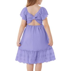 imageGRACE KARIN Girls Bow Back Dress Summer Beach Party Casual Sundress Ruffle Backless Dress for Teens Girls Size 614Purple