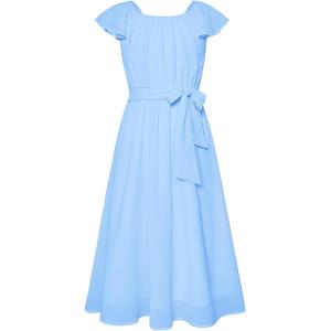 imageGRACE KARIN Girls Dress Formal Party Wedding Guest Pageant Dress for Teen Girls Ruffle Backless Maxi Sundress Size 614Light Blue
