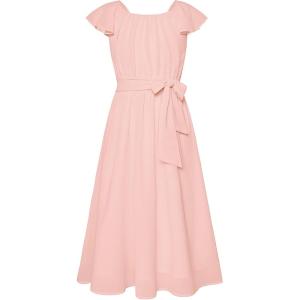 imageGRACE KARIN Girls Dress Formal Party Wedding Guest Pageant Dress for Teen Girls Ruffle Backless Maxi Sundress Size 614Orange Pink