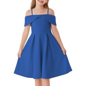 imageGRACE KARIN Girls Elegant Dress Off Shoulder ALine Casual Party Dresses for 614 YearsDark Blue