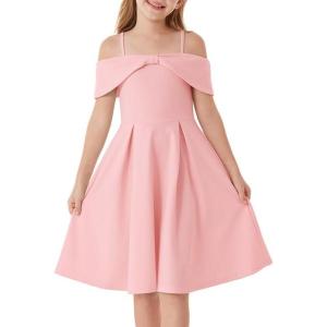 imageGRACE KARIN Girls Elegant Dress Off Shoulder ALine Casual Party Dresses for 614 YearsPink