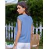 imageGRACE KARIN 2025 Casual Summer Crochet Open Front Cardigan for Women Button Down Sweater Vest Tops Beach Swim Cover UpLight Blue