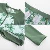 imageGRACE KARIN Girls 2Piece Rash Guard Set Long Sleeve Swimwear with Hairband 512YGreen Coconut Tree