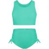 imageGRACE KARIN Girls Bathing Suit Adjustable Taniki Swimsuit Tie Front 4 Piece Bikini Set with Kimono Cover Up 614Greencoconut Tree