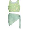 imageGRACE KARIN Girls Bathing Suit Adjustable Taniki Swimsuit Tie Front 4 Piece Bikini Set with Kimono Cover Up 614Greendaisy