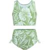 imageGRACE KARIN Girls Bathing Suit Adjustable Taniki Swimsuit Tie Front 4 Piece Bikini Set with Kimono Cover Up 614Greenwhite