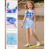 imageGRACE KARIN Girls Bathing Suit Adjustable Taniki Swimsuit Tie Front 4 Piece Bikini Set with Kimono Cover Up 614Light Bluecoconut