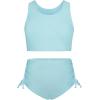 imageGRACE KARIN Girls Bathing Suit Adjustable Taniki Swimsuit Tie Front 4 Piece Bikini Set with Kimono Cover Up 614Light Bluedaisy