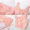 imageGRACE KARIN Girls Bathing Suit Adjustable Taniki Swimsuit Tie Front 4 Piece Bikini Set with Kimono Cover Up 614Pinkdaisy