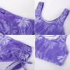 imageGRACE KARIN Girls Bathing Suit Adjustable Taniki Swimsuit Tie Front 4 Piece Bikini Set with Kimono Cover Up 614Purplecoconut