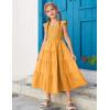 imageGRACE KARIN Girls Dress Summer Tie Back Party Dress Ruffle Sleeve Smoke Tiered Special Occasions Maxi Tween Dresses Size 514Apricot