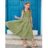 imageGRACE KARIN Girls Dress Summer Tie Back Party Dress Ruffle Sleeve Smoke Tiered Special Occasions Maxi Tween Dresses Size 514Army Green