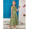 imageGRACE KARIN Girls Dress Summer Tie Back Party Dress Ruffle Sleeve Smoke Tiered Special Occasions Maxi Tween Dresses Size 514Army Green