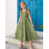 imageGRACE KARIN Girls Dress Summer Tie Back Party Dress Ruffle Sleeve Smoke Tiered Special Occasions Maxi Tween Dresses Size 514Army Green