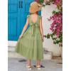 imageGRACE KARIN Girls Dress Summer Tie Back Party Dress Ruffle Sleeve Smoke Tiered Special Occasions Maxi Tween Dresses Size 514Army Green