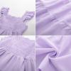 imageGRACE KARIN Girls Dress Summer Tie Back Party Dress Ruffle Sleeve Smoke Tiered Special Occasions Maxi Tween Dresses Size 514Purple